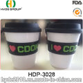 Wiederverwendbare Reisebecher Reise Kaffeetasse mit Silikon Deckel und Band (HDP-3028)